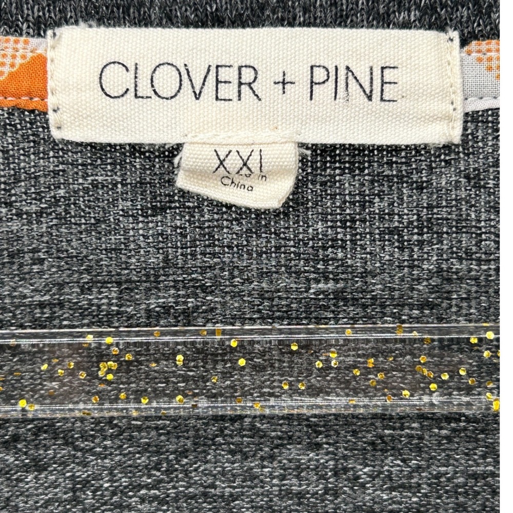 Clover + Pine Halloween Pumpkin‎ Witch Hat Tunic Top Charcoal Gray XXL Womens - Picture 4 of 7